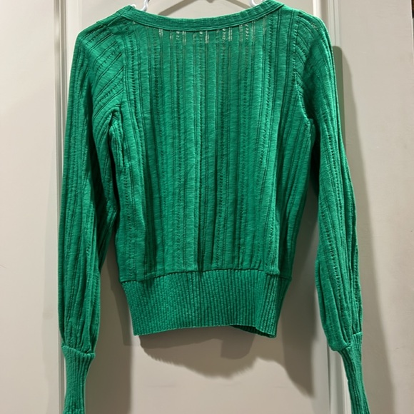 Pete Collection made in America women button down cardigan sweater size S green - Picture 9 of 9